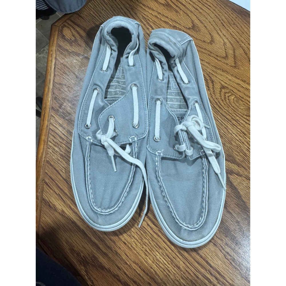 Sperry Top-Sider Crest Vibe Gray Canvas Boat Shoes Sneakers Womens 10M 9776618